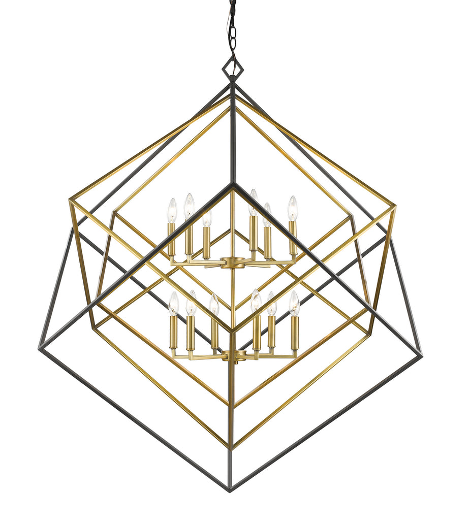 Z-Lite - 457-12OBR-BRZ - 12 Light Chandelier - Euclid - Olde Brass + Bronze