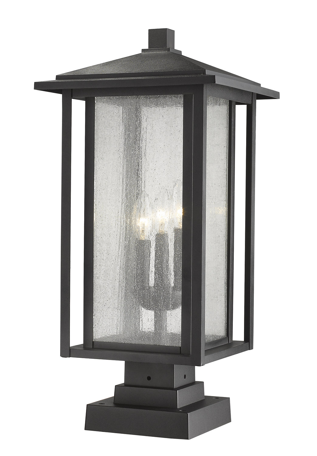 Z-Lite - 554PHXLS-SQPM-BK - Three Light Outdoor Pier Mounted Fixture - Aspen - Black