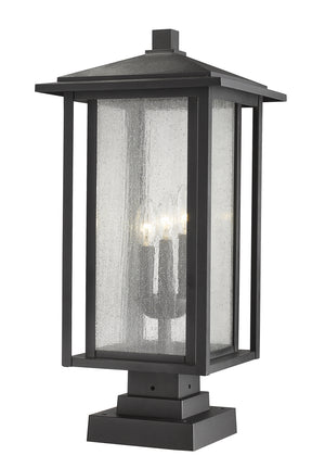 Z-Lite - 554PHXLS-SQPM-BK - Three Light Outdoor Pier Mounted Fixture - Aspen - Black