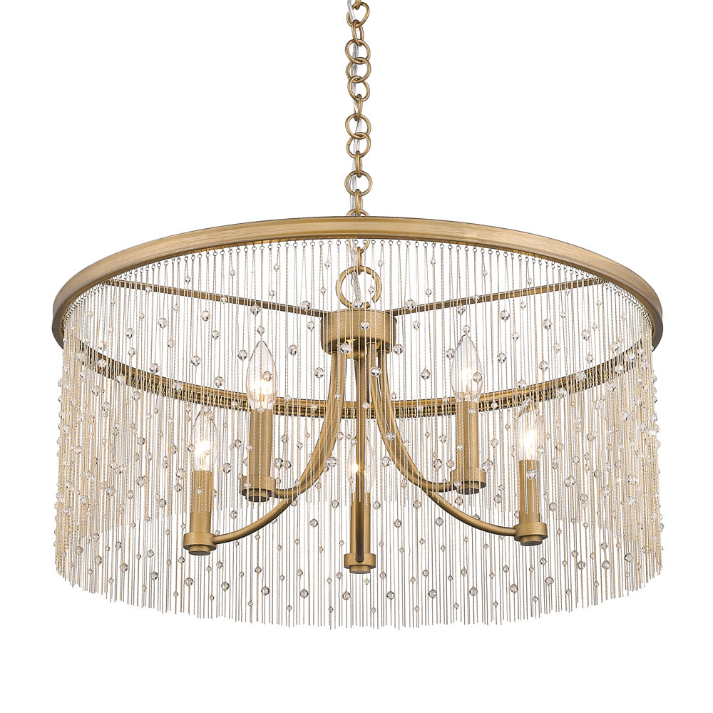 Golden - 1771-5 PG-CRY - Five Light Chandelier - Marilyn CRY - Peruvian Gold