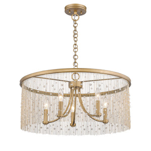 Golden - 1771-5 PG-CRY - Five Light Chandelier - Marilyn CRY - Peruvian Gold