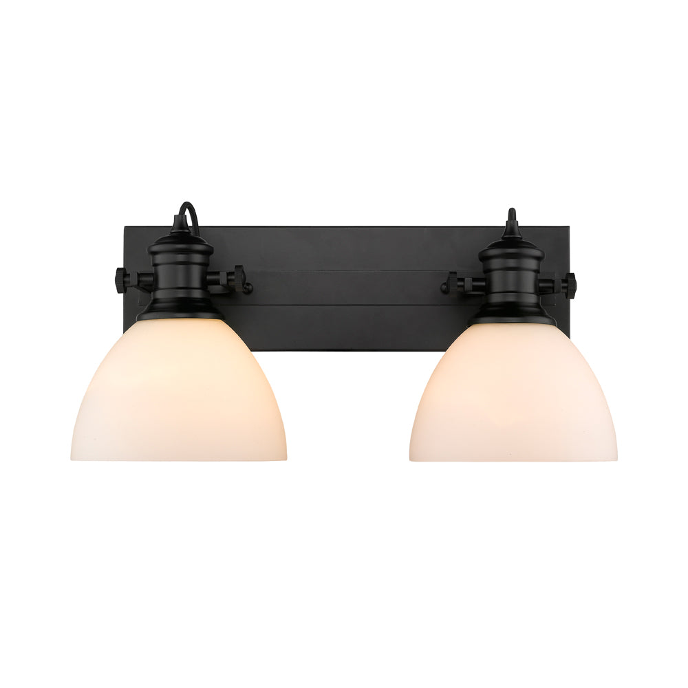 Golden - 3118-BA2 BLK-OP - Two Light Bath Vanity - Hines BLK - Matte Black