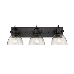 Golden - 3118-BA3 BLK-SD - Three Light Bath Vanity - Hines BLK - Matte Black