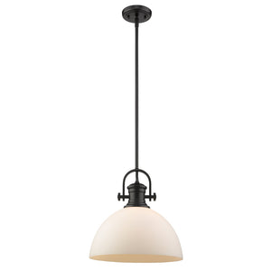 Golden - 3118-L BLK-OP - One Light Pendant - Hines BLK - Matte Black