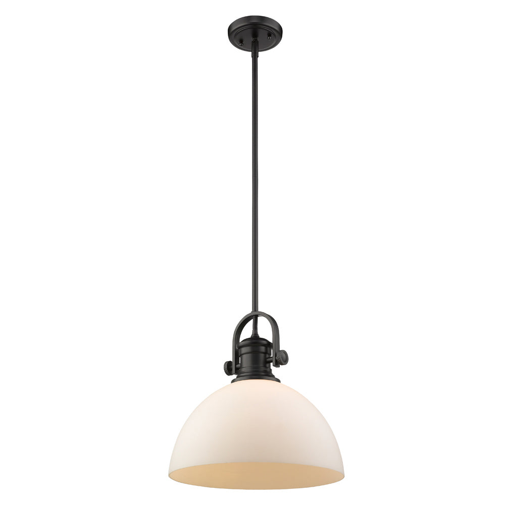 Golden - 3118-L BLK-OP - One Light Pendant - Hines BLK - Matte Black