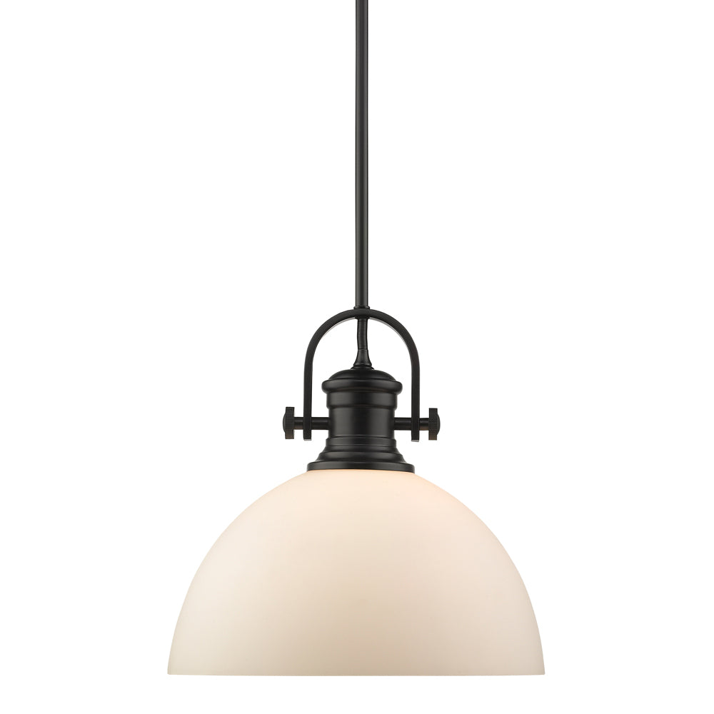 Golden - 3118-L BLK-OP - One Light Pendant - Hines BLK - Matte Black