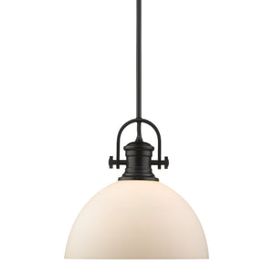 Golden - 3118-L BLK-OP - One Light Pendant - Hines BLK - Matte Black