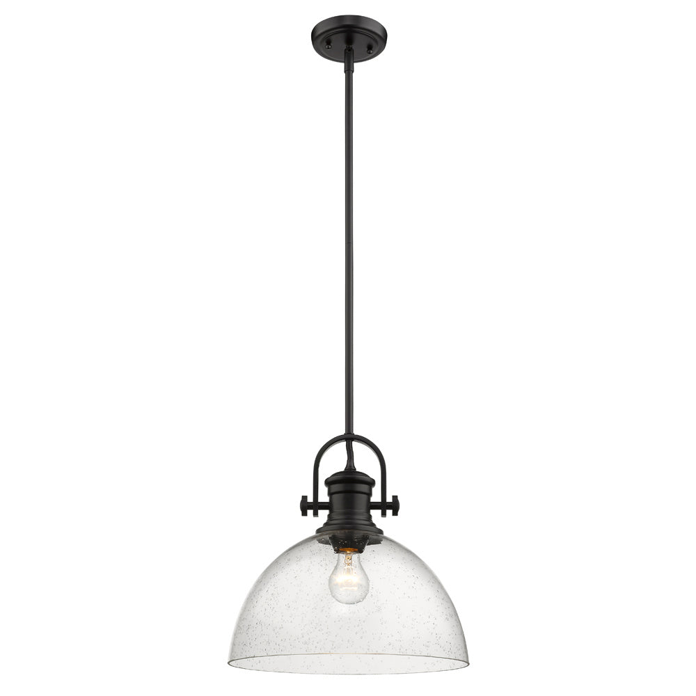 Golden - 3118-L BLK-SD - One Light Pendant - Hines BLK - Matte Black