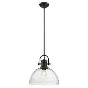 Golden - 3118-L BLK-SD - One Light Pendant - Hines BLK - Matte Black