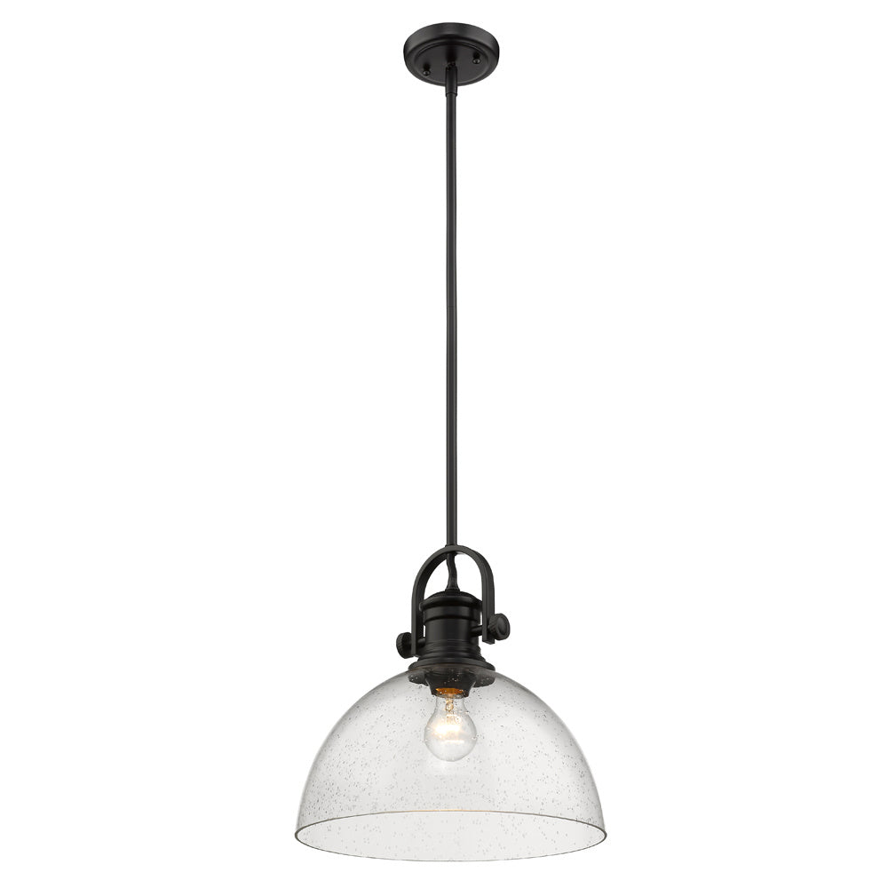 Golden - 3118-L BLK-SD - One Light Pendant - Hines BLK - Matte Black