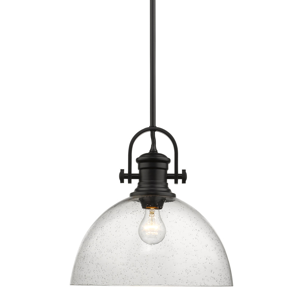 Golden - 3118-L BLK-SD - One Light Pendant - Hines BLK - Matte Black