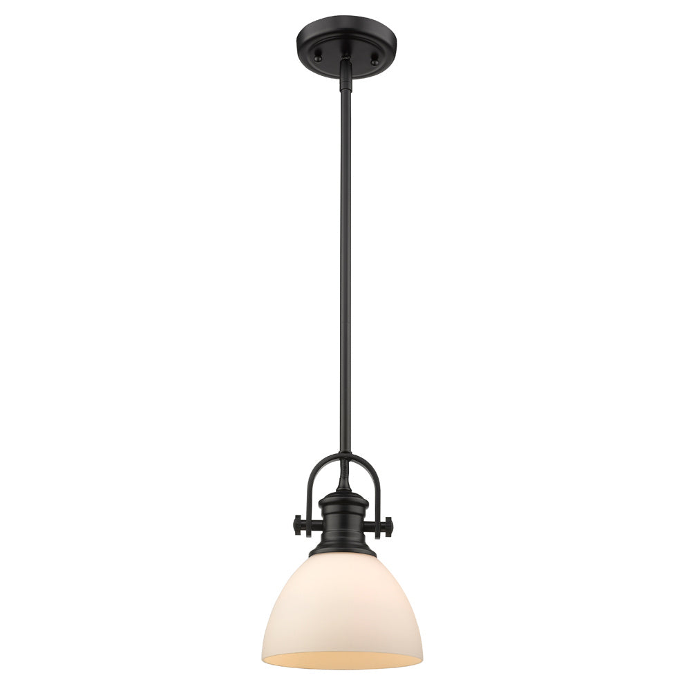 Golden - 3118-M1L BLK-OP - One Light Mini Pendant - Hines BLK - Matte Black