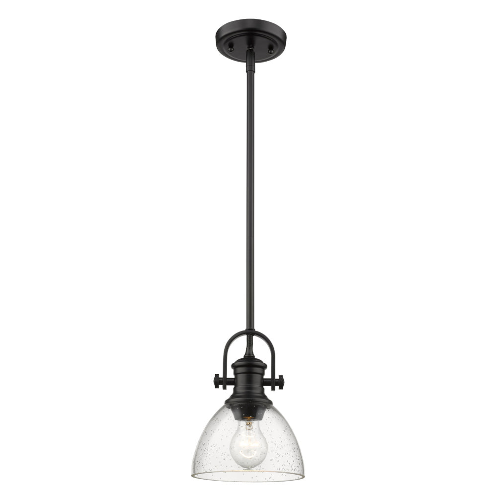 Golden - 3118-M1L BLK-SD - One Light Mini Pendant - Hines BLK - Matte Black