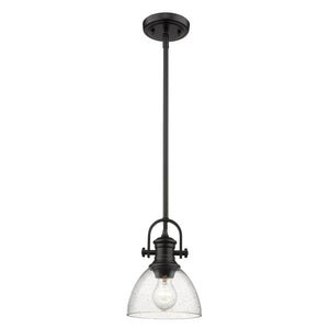 Golden - 3118-M1L BLK-SD - One Light Mini Pendant - Hines BLK - Matte Black