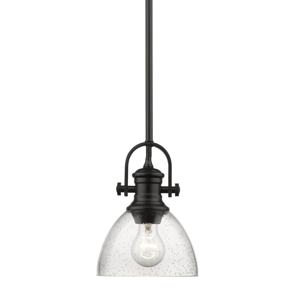 Golden - 3118-M1L BLK-SD - One Light Mini Pendant - Hines BLK - Matte Black