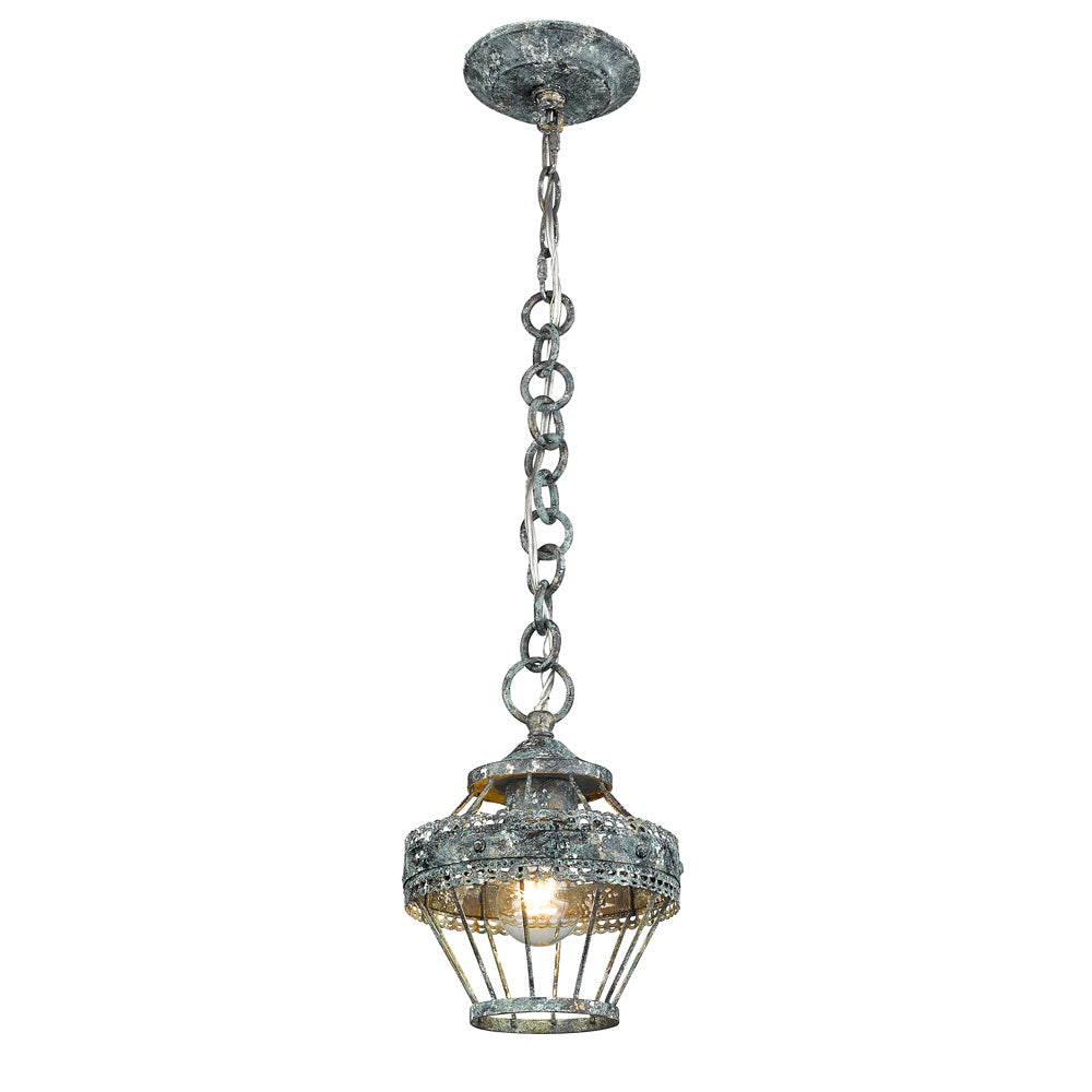 Golden - 7856-M1L VP - One Light Mini Pendant - Ferris - Blue Verde Patina