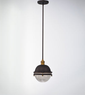 Maxim - 10184OIAB - One Light Outdoor Pendant - Portside - Oil Rubbed Bronze / Antique Brass