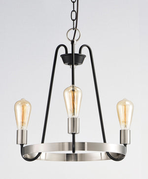 Maxim - 11733BKSN - Three Light Chandelier - Haven - Black / Satin Nickel