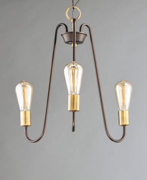 Maxim - 11733OIAB - Three Light Chandelier - Haven - Oil Rubbed Bronze / Antique Brass