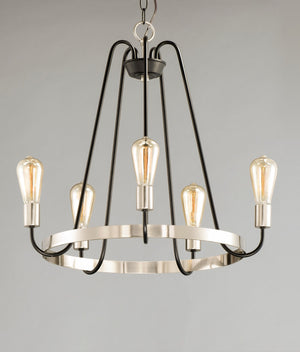 Maxim - 11735BKSN - Five Light Chandelier - Haven - Black / Satin Nickel