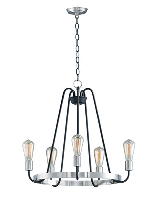 Maxim - 11735BKSN - Five Light Chandelier - Haven - Black / Satin Nickel