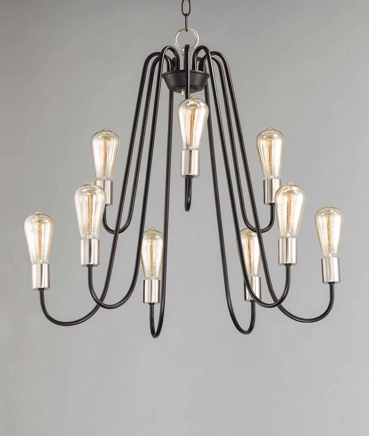 Maxim - 11737BKSN - Nine Light Chandelier - Haven - Black / Satin Nickel