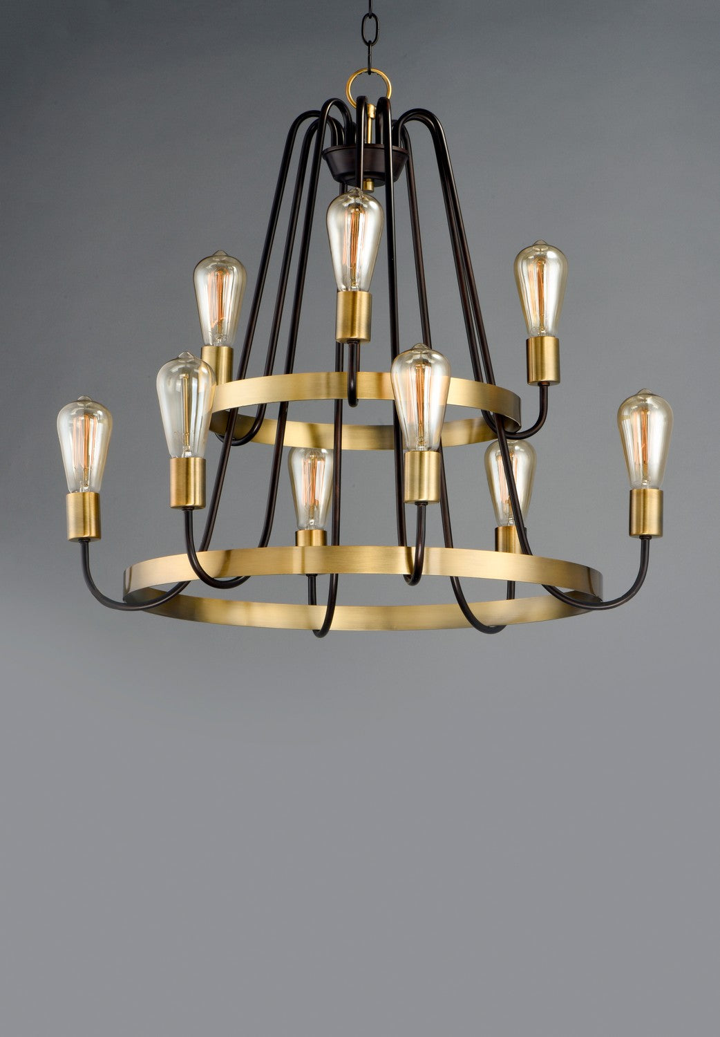 Maxim - 11737OIAB - Nine Light Chandelier - Haven - Oil Rubbed Bronze / Antique Brass