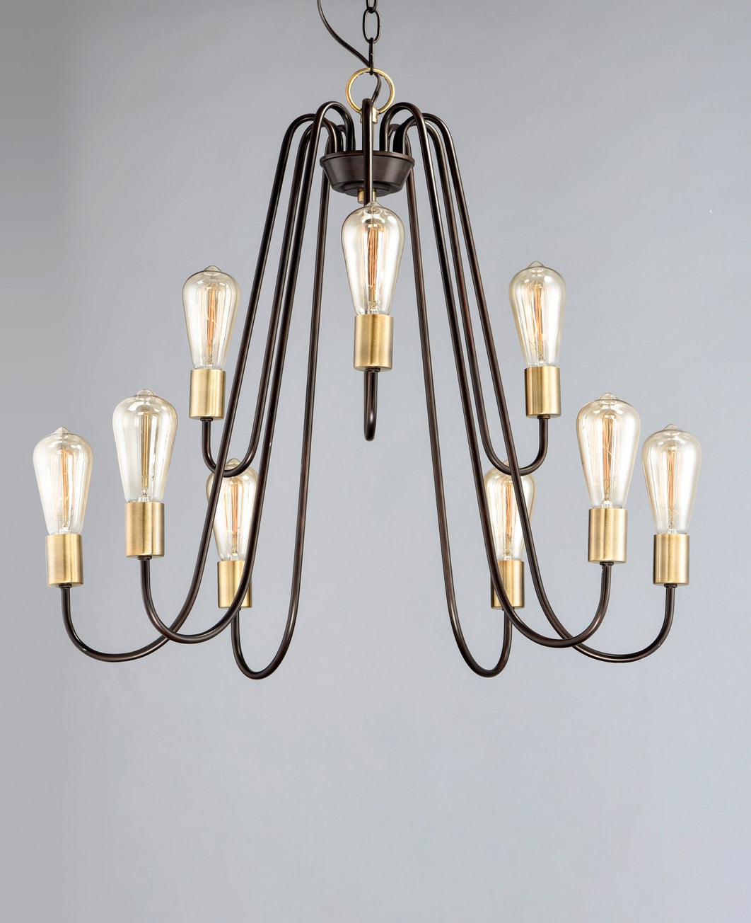 Maxim - 11737OIAB - Nine Light Chandelier - Haven - Oil Rubbed Bronze / Antique Brass