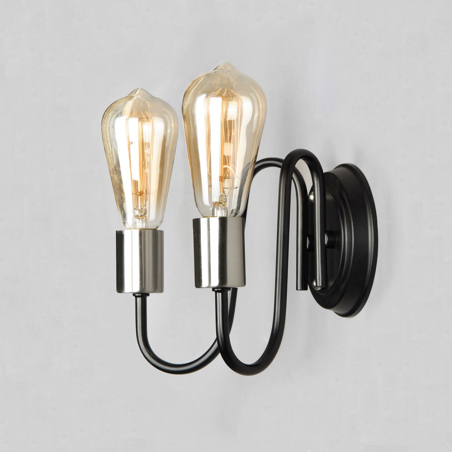 Maxim - 11739BKSN - Two Light Wall Sconce - Haven - Black / Satin Nickel