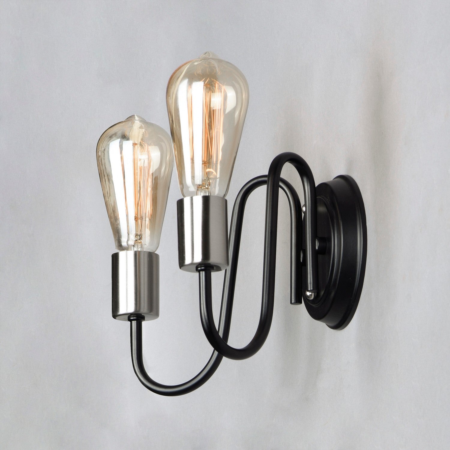 Maxim - 11739BKSN - Two Light Wall Sconce - Haven - Black / Satin Nickel