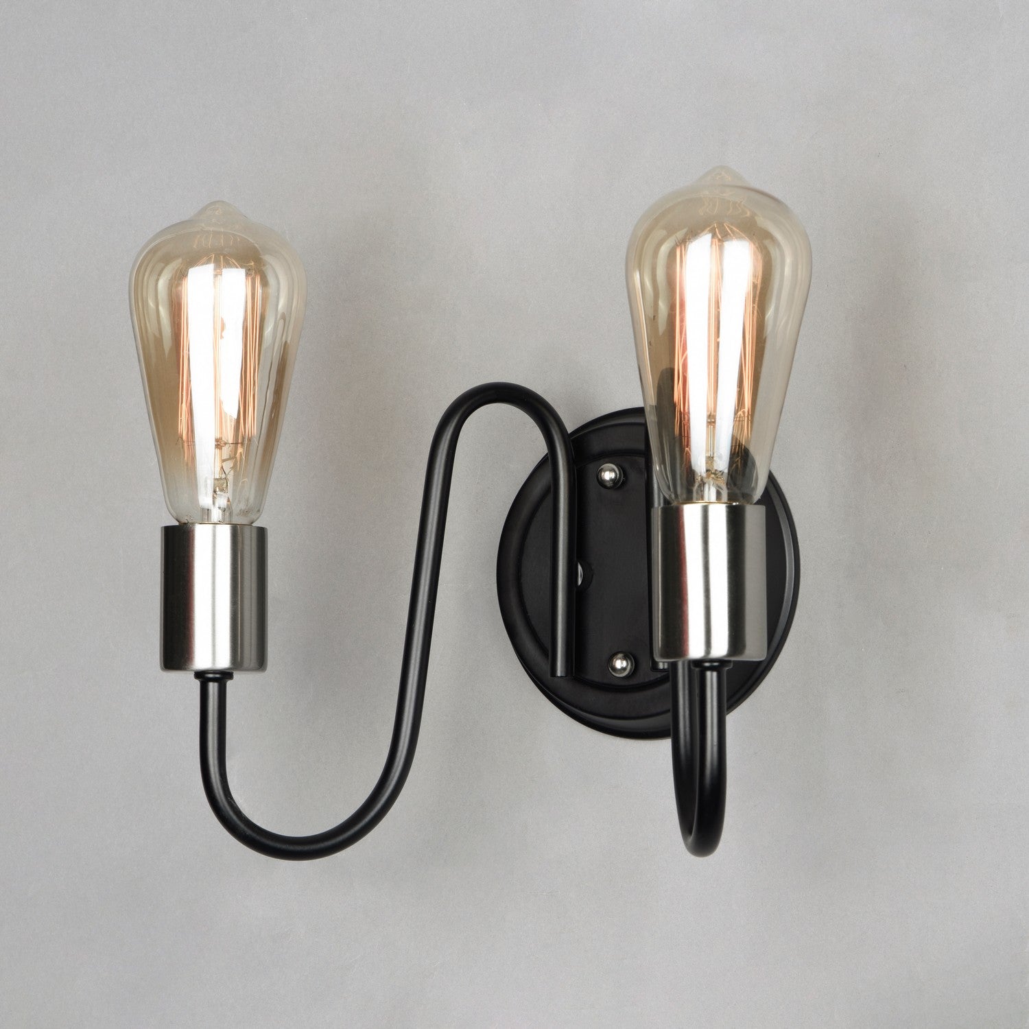 Maxim - 11739BKSN - Two Light Wall Sconce - Haven - Black / Satin Nickel