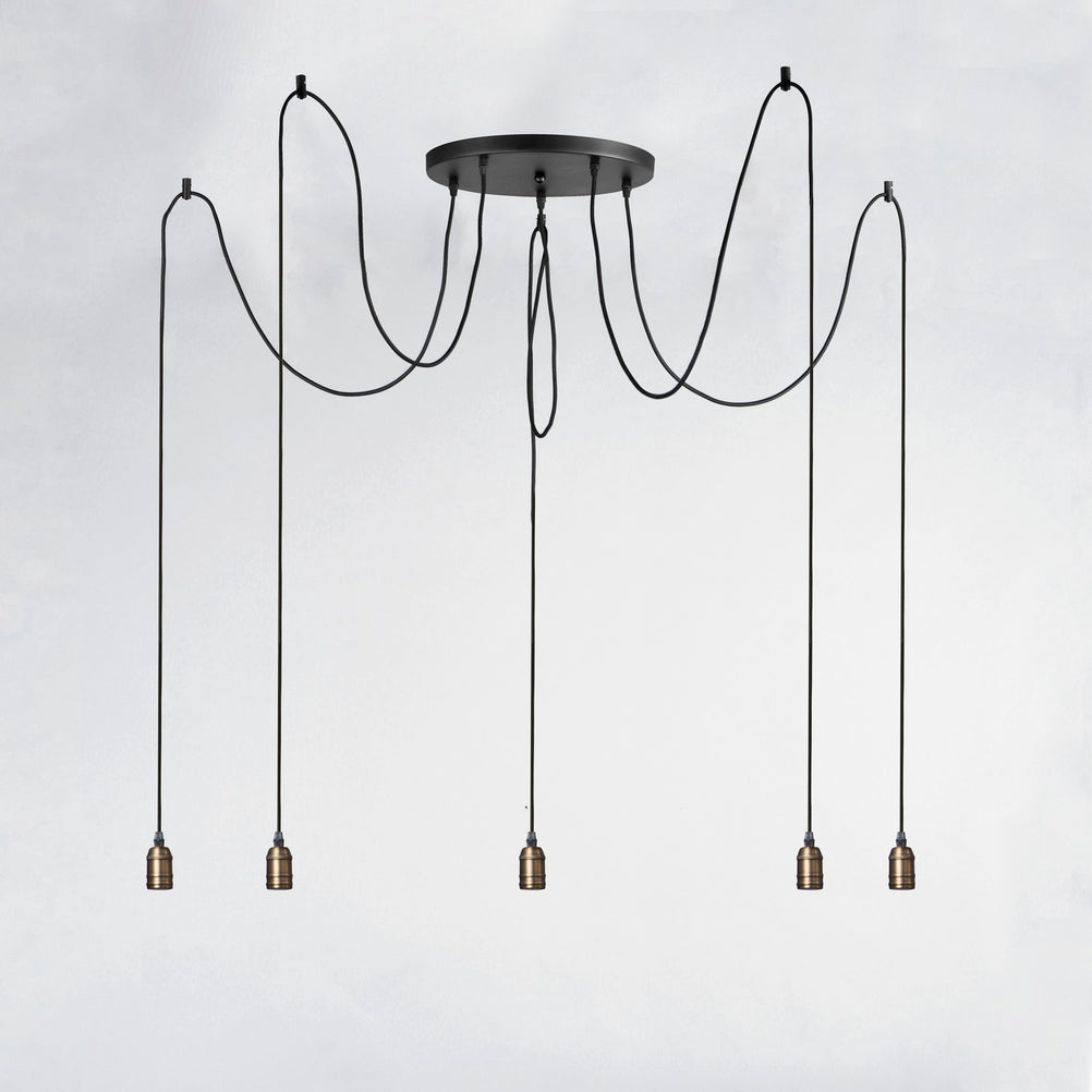 Maxim - 12125BKAB - Five Light Pendant - Early Electric - Black / Antique Brass