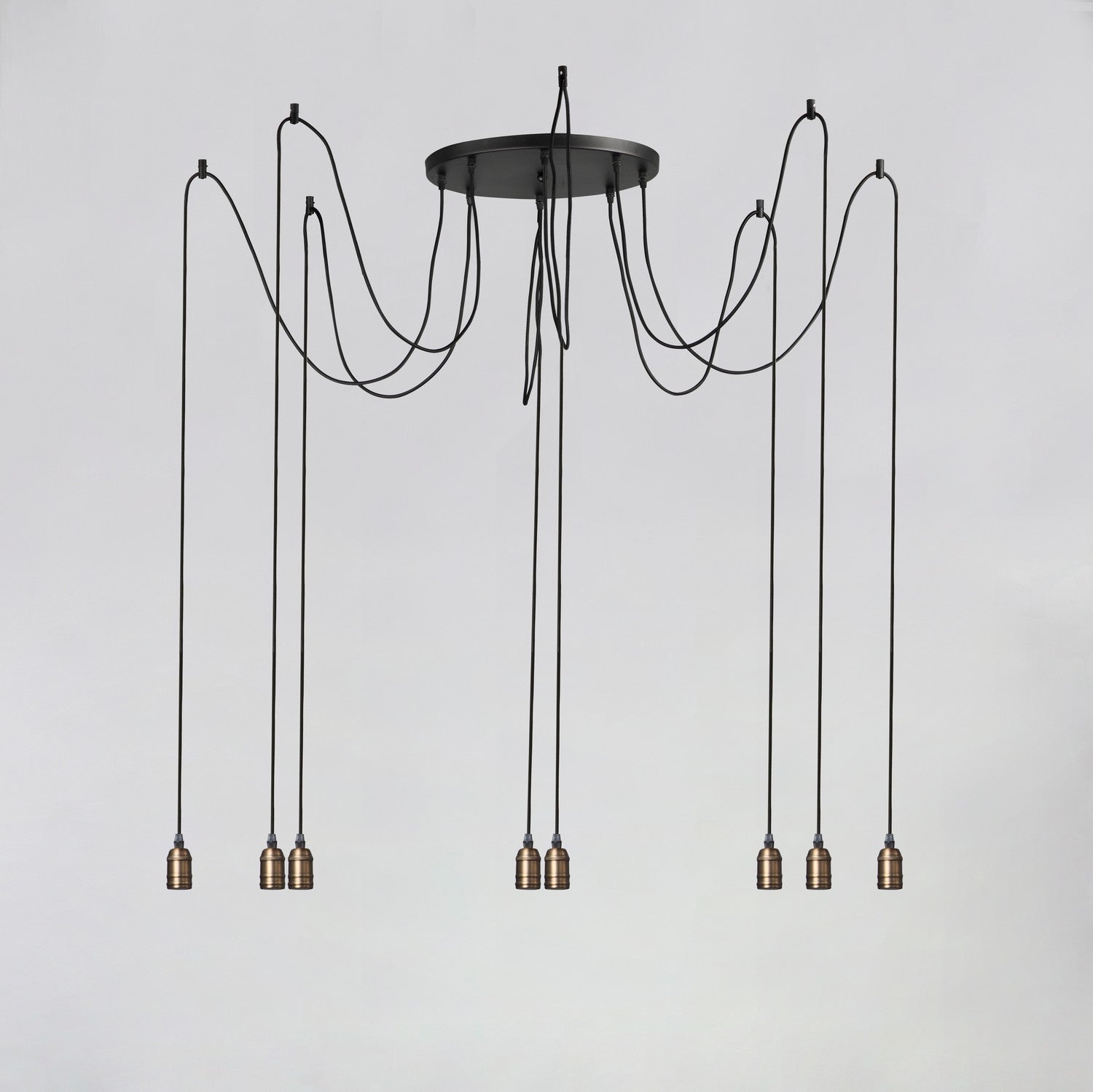 Maxim - 12128BKAB - Eight Light Pendant - Early Electric - Black / Antique Brass