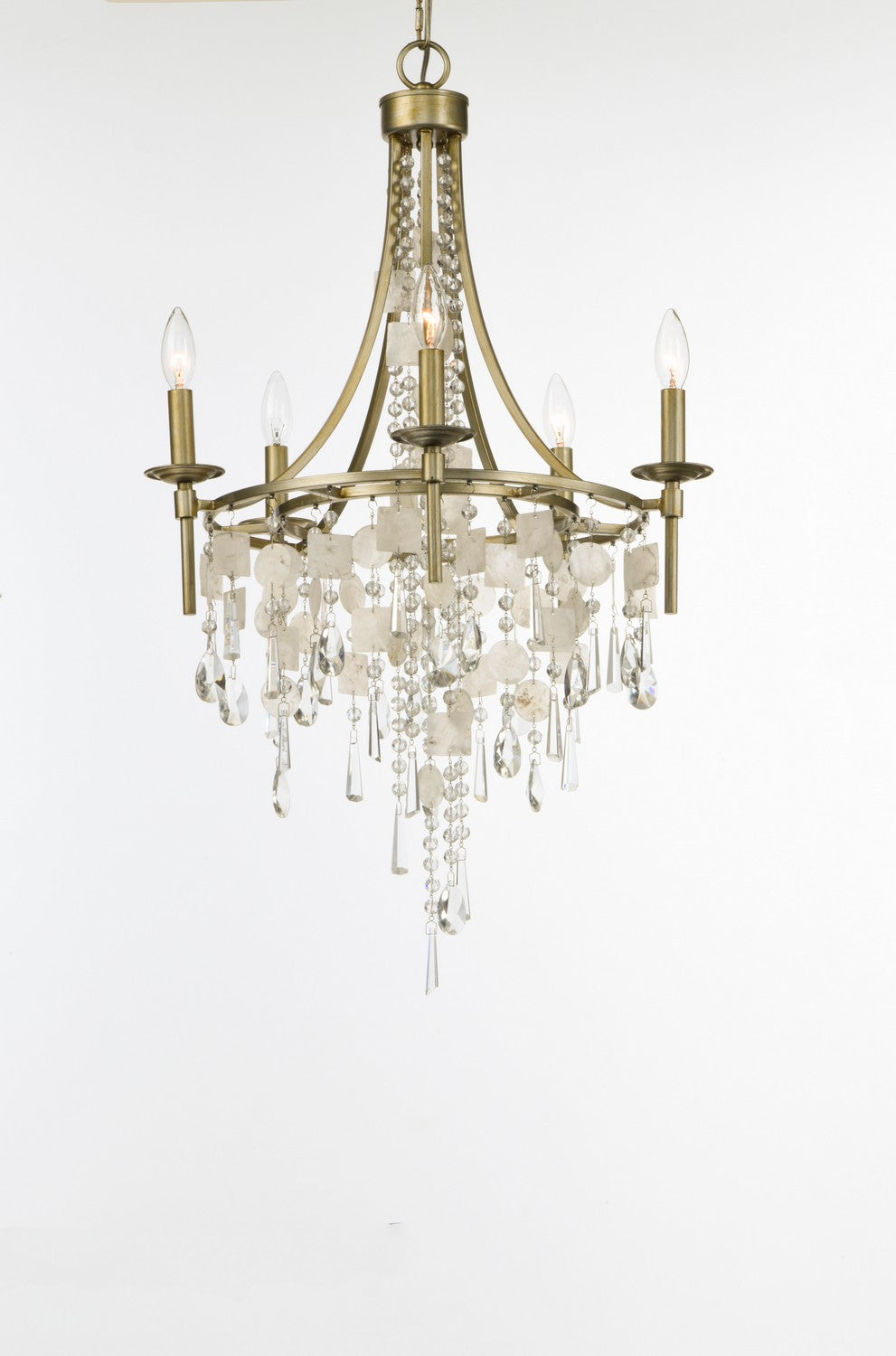 Maxim - 14425CZGS - Five Light Chandelier - Cebu - Capiz / Gold Silver