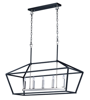 Maxim - 25157TXBPN - Five Light Chandelier - Abode - Textured Black / Polished Nickel