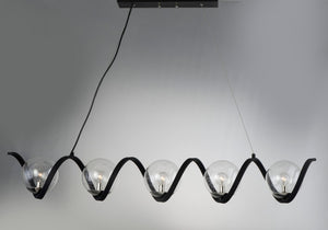 Maxim - 35105CDBKPN - Five Light Pendant - Curlicue - Black / Polished Nickel