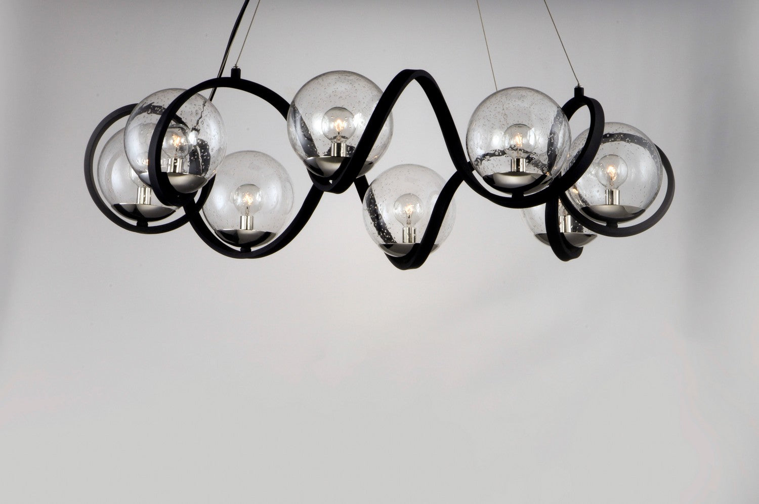 Maxim - 35108CDBKPN - Eight Light Pendant - Curlicue - Black / Polished Nickel