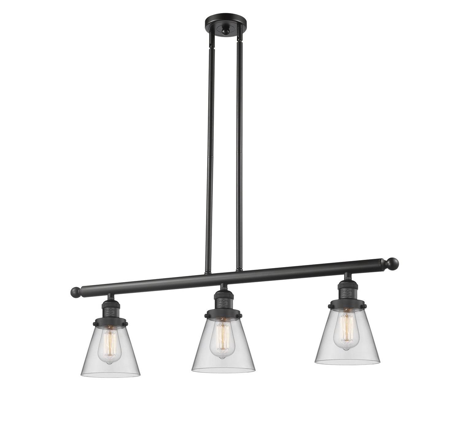 Innovations - 213-BK-G62 - Three Light Island Pendant - Franklin Restoration - Matte Black