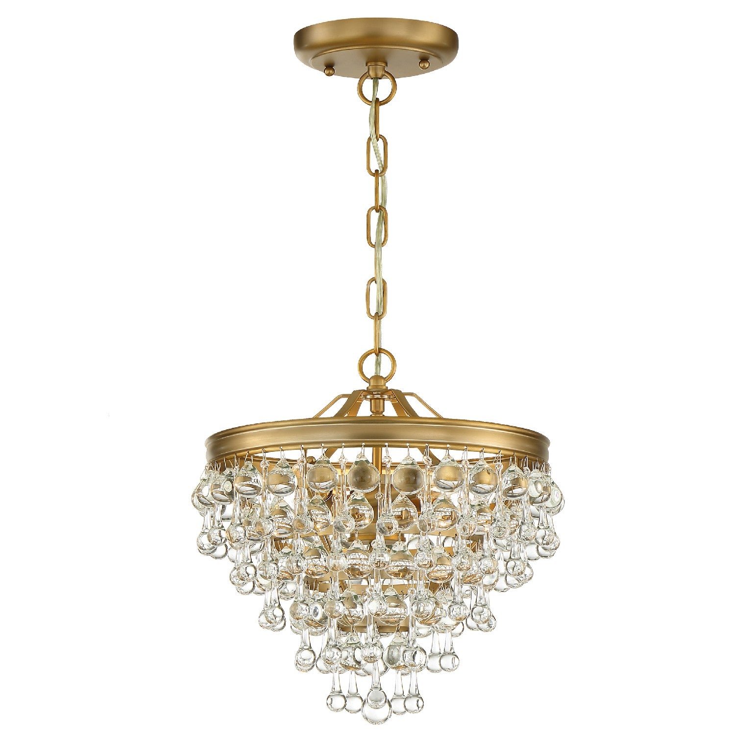 Crystorama - 130-VG - Three Light Mini Chandelier - Calypso - Vibrant Gold