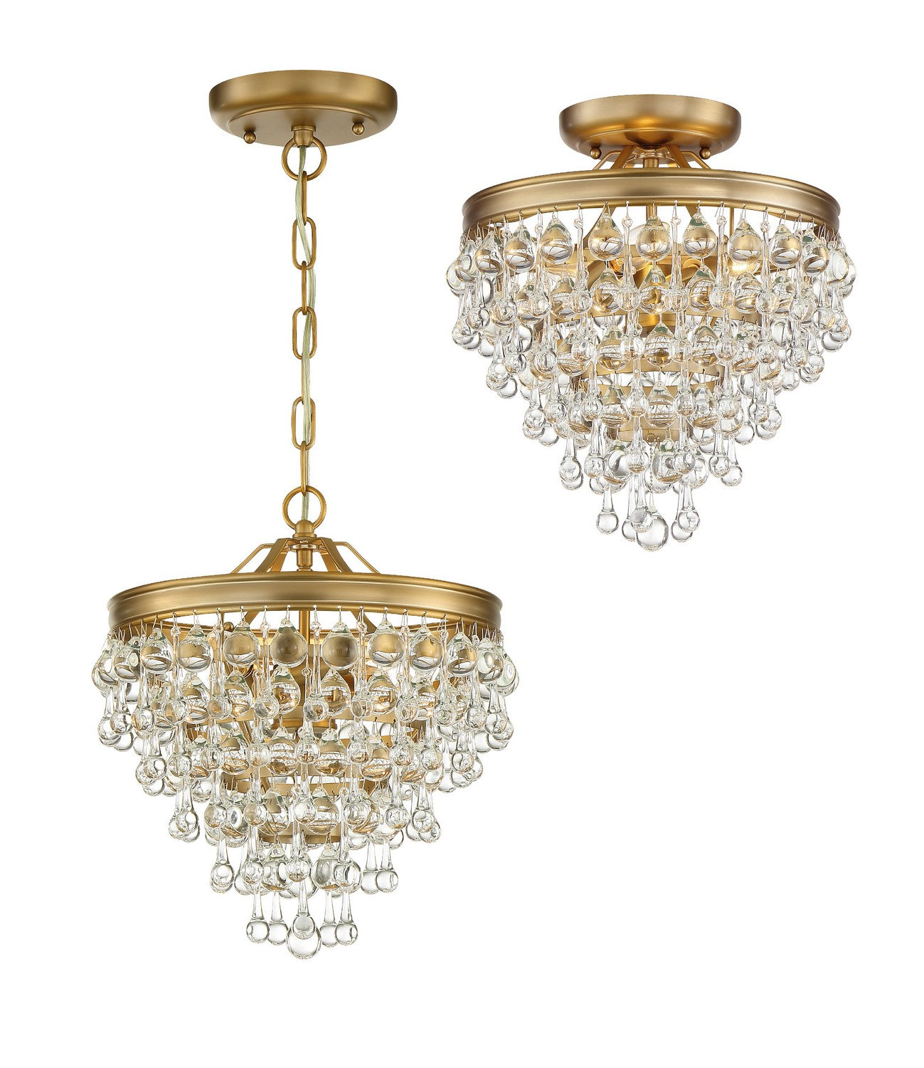 Crystorama - 130-VG - Three Light Mini Chandelier - Calypso - Vibrant Gold