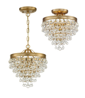 Crystorama - 130-VG - Three Light Mini Chandelier - Calypso - Vibrant Gold