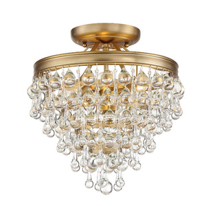 Crystorama - 130-VG_CEILING - Three Light Semi Flush Mount - Calypso - Vibrant Gold