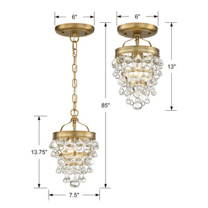 Crystorama - 131-VG - One Light Mini Chandelier - Calypso - Vibrant Gold