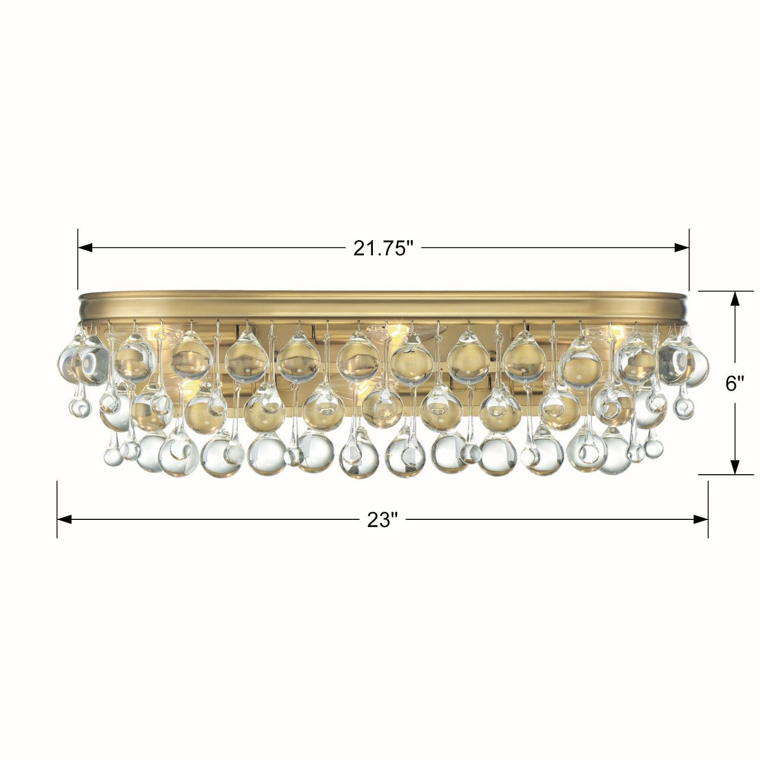 Crystorama - 133-VG - Six Light Bathroom Vanity - Calypso - Vibrant Gold