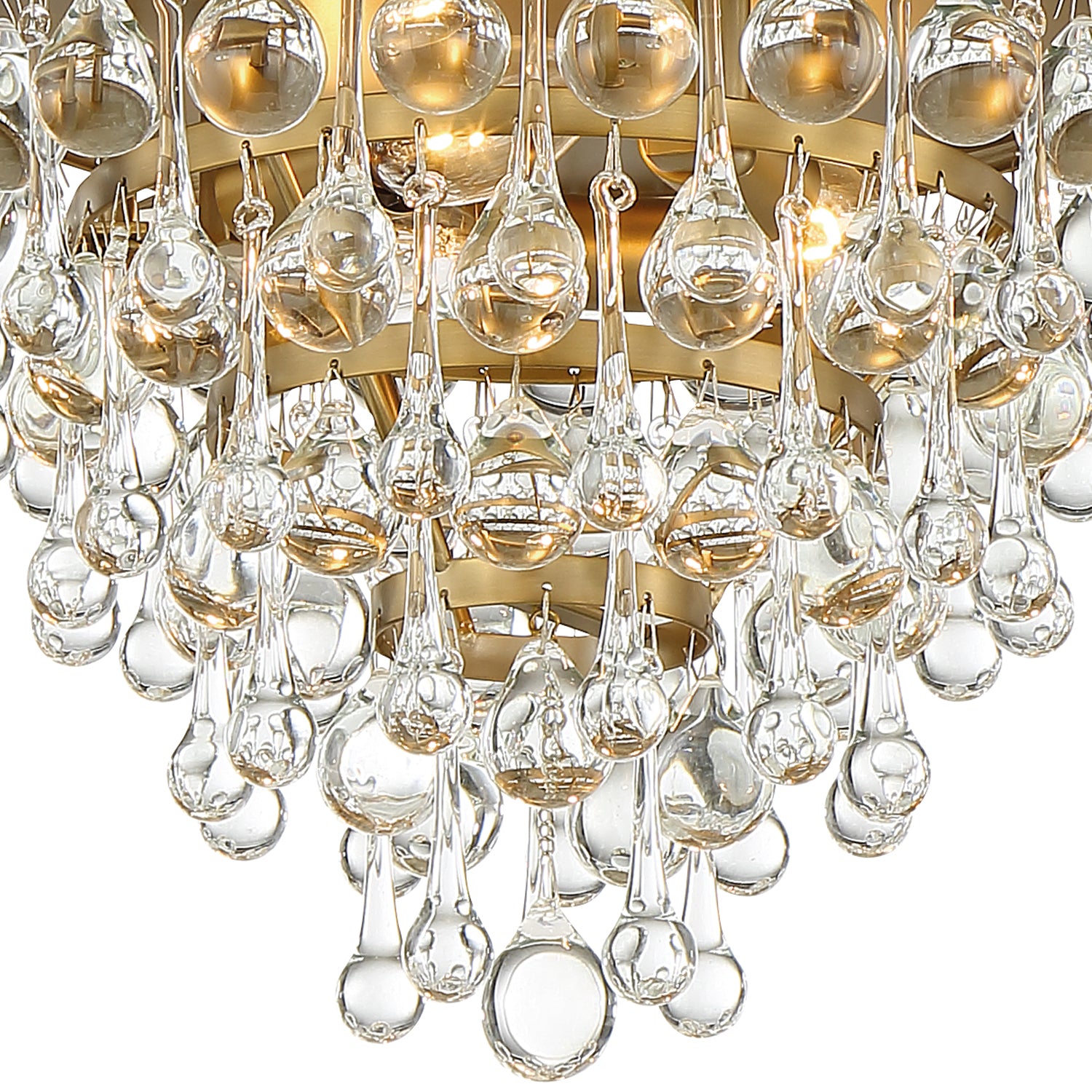 Crystorama - 135-VG - Three Light Flush Mount - Calypso - Vibrant Gold