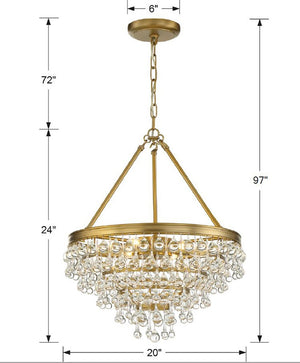 Crystorama - 136-VG - Six Light Chandelier - Calypso - Vibrant Gold