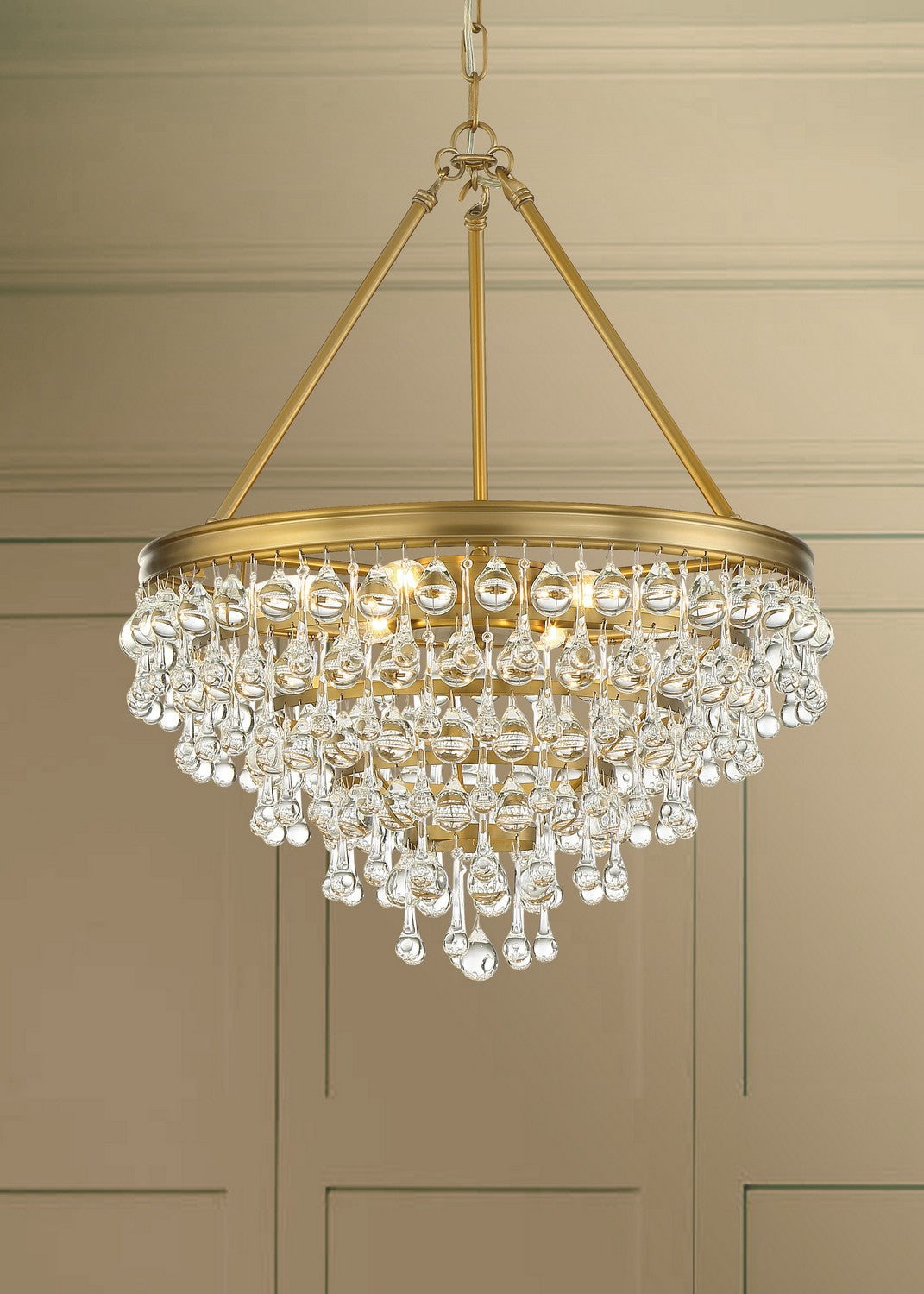 Crystorama - 136-VG - Six Light Chandelier - Calypso - Vibrant Gold