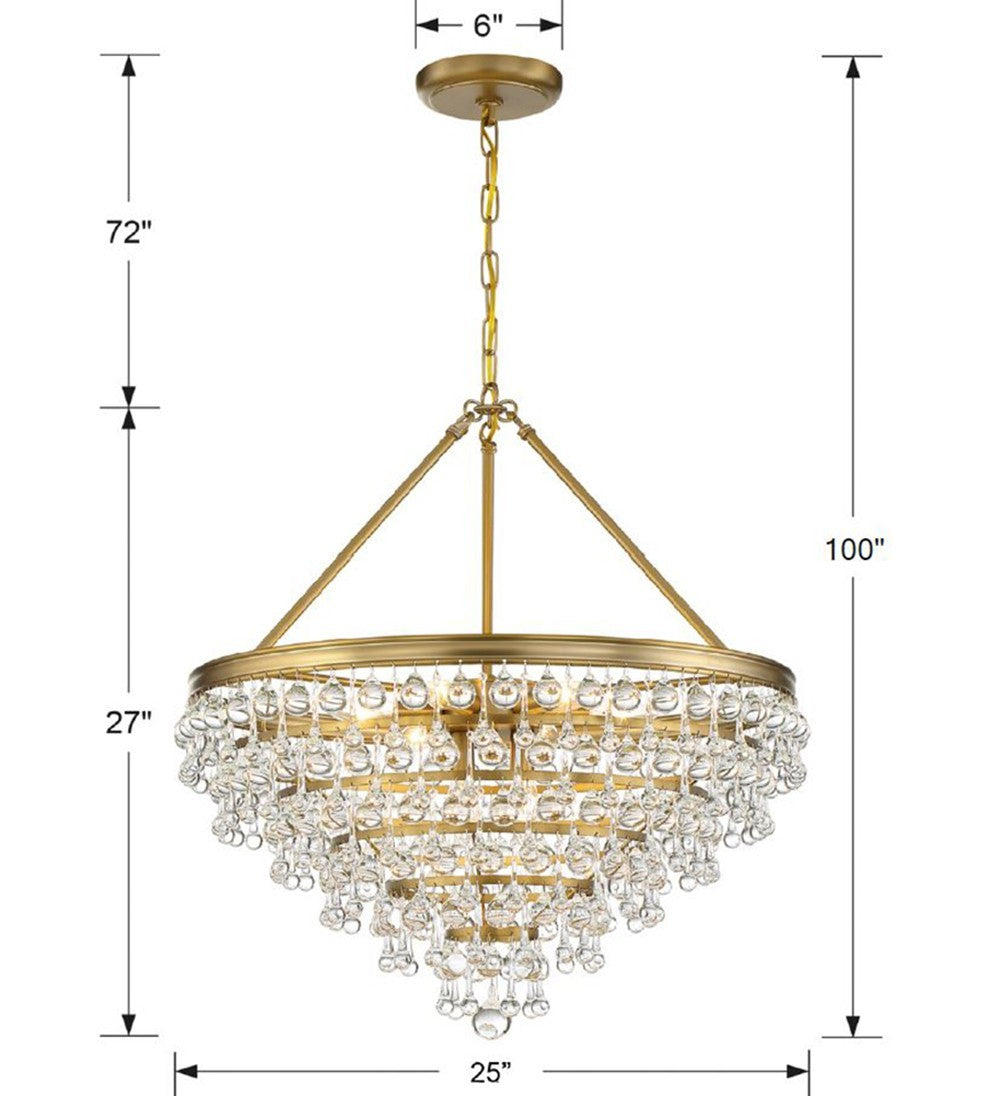 Crystorama - 137-VG - Eight Light Chandelier - Calypso - Vibrant Gold