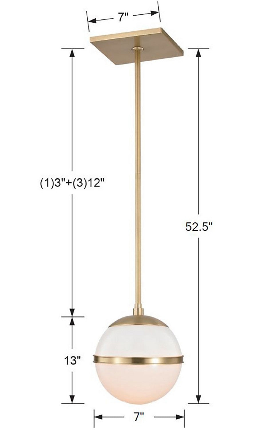 Crystorama - 2107-AG - One Light Chandelier - Truax - Aged Brass