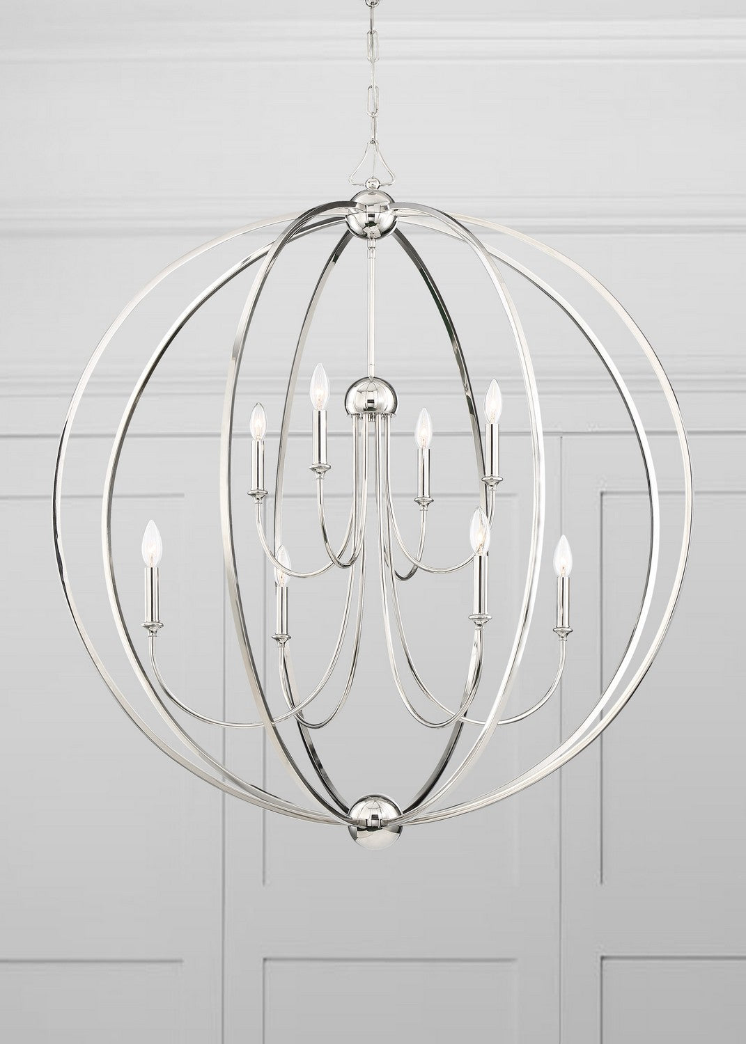 Crystorama - 2246-PN - Eight Light Chandelier - Sylvan - Polished Nickel